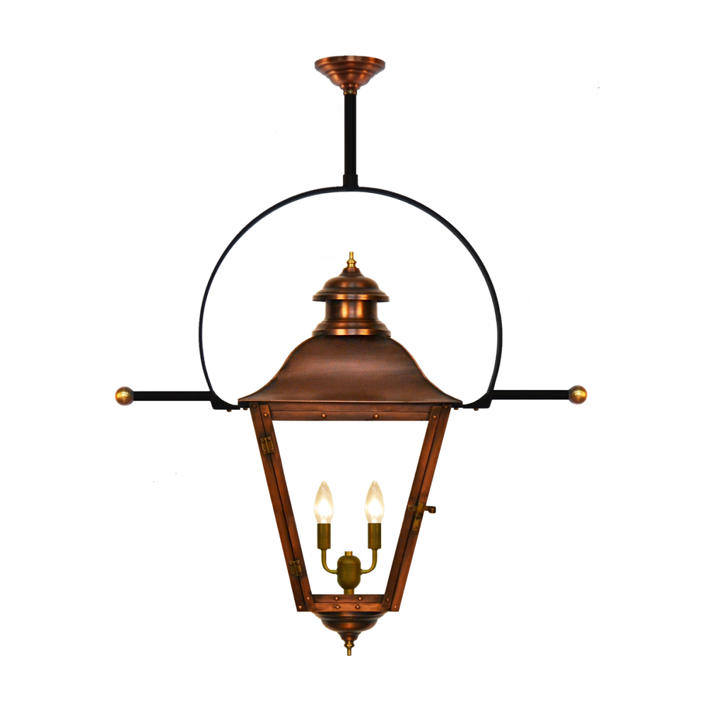 State Street Copper Gas & Electric Lantern, Pendant Yoke Lantern